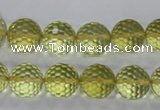 CLQ57 15.5 inches 10mm faceted round natural lemon quartz beads