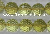 CLQ59 15.5 inches 14mm faceted round natural lemon quartz beads