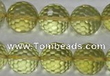 CLQ60 15.5 inches 16mm faceted round natural lemon quartz beads