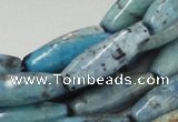 CLR08 16 inches 10*30mm rice larimar gemstone beads wholesale