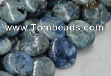 CLR09 16 inches 20mm flat round larimar gemstone beads wholesale