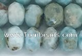 CLR104 15.5 inches 5*9mm faceted rondelle larimar gemstone beads