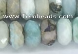 CLR105 15.5 inches 6*10mm faceted rondelle larimar gemstone beads