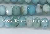 CLR109 15.5 inches 2.5*4mm faceted rondelle natural larimar beads