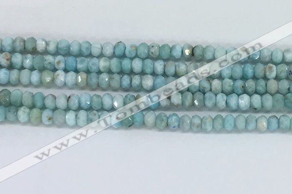 CLR109 15.5 inches 2.5*4mm faceted rondelle natural larimar beads