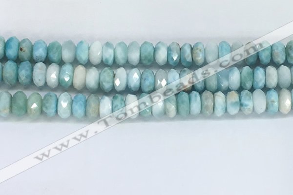 CLR113 15.5 inches 5*8mm faceted rondelle natural larimar beads