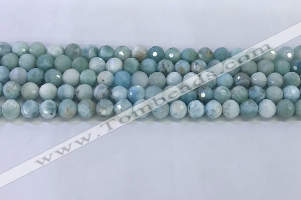 CLR118 15.5 inches 5.5mm faceted round larimar gemstone beads