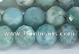 CLR119 15.5 inches 8mm faceted round larimar gemstone beads