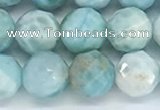 CLR120 15.5 inches 9mm faceted round larimar gemstone beads