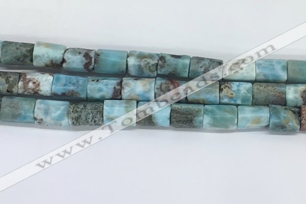 CLR123 15.5 inches 8*12mm faceted tube larimar gemstone beads