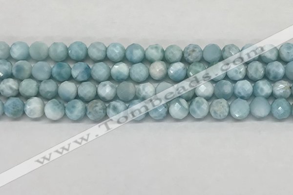 CLR137 15.5 inches 7mm faceted round natural larimar beads