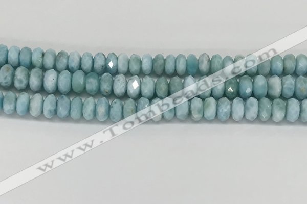 CLR140 15.5 inches 4*8mm faceted rondelle natural larimar beads