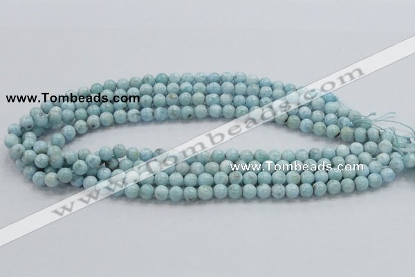 CLR15 15.5 inches 6mm round grade A natural larimar gemstone beads