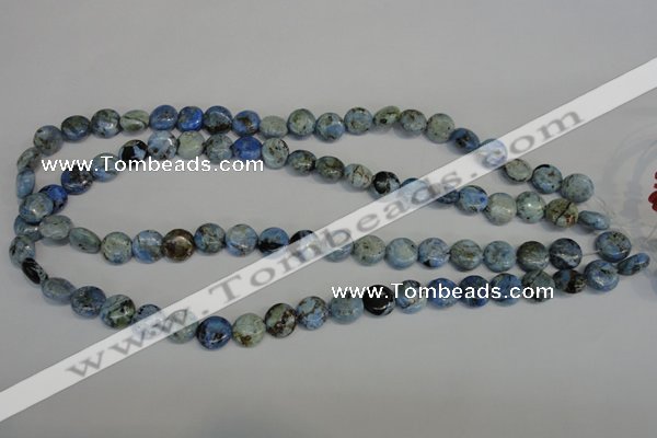 CLR208 15.5 inches 10mm flat round larimar gemstone beads