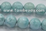 CLR21 15.5 inches 14mm round grade AA natural larimar gemstone beads