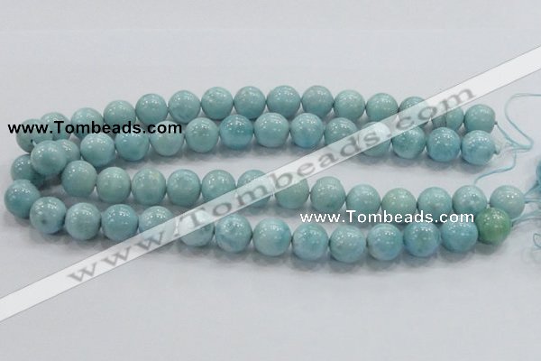 CLR21 15.5 inches 14mm round grade AA natural larimar gemstone beads