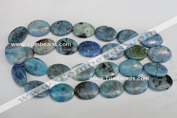 CLR216 15.5 inches 22*30mm oval larimar gemstone beads