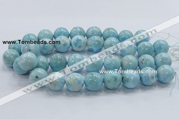 CLR24 15.5 inches 20mm round grade AA natural larimar gemstone beads