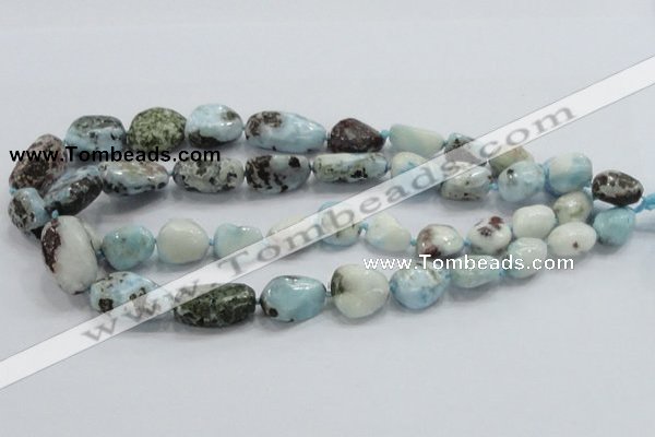 CLR27 15.5 inches nugget natural larimar gemstone beads wholesale