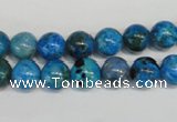 CLR302 15.5 inches 8mm round dyed larimar gemstone beads