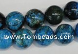 CLR305 15.5 inches 14mm round dyed larimar gemstone beads