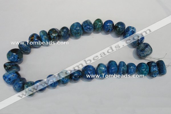 CLR316 15.5 inches 10*18mm nuggets dyed larimar gemstone beads