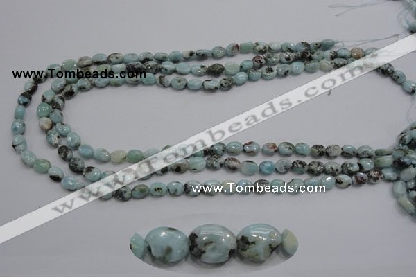 CLR35 15.5 inches 6*8mm oval natural larimar gemstone beads