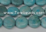 CLR361 15.5 inches 12mm flat round dyed larimar gemstone beads