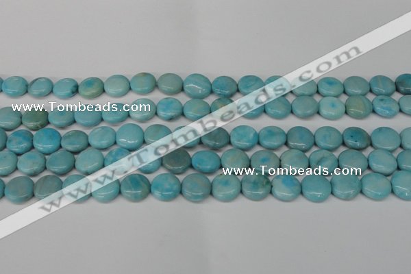 CLR361 15.5 inches 12mm flat round dyed larimar gemstone beads