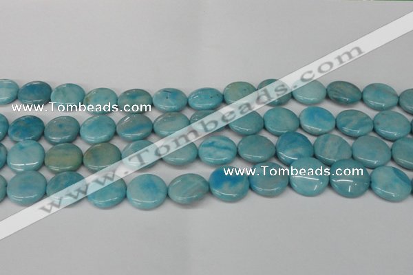 CLR363 15.5 inches 16mm flat round dyed larimar gemstone beads