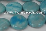 CLR364 15.5 inches 18mm flat round dyed larimar gemstone beads