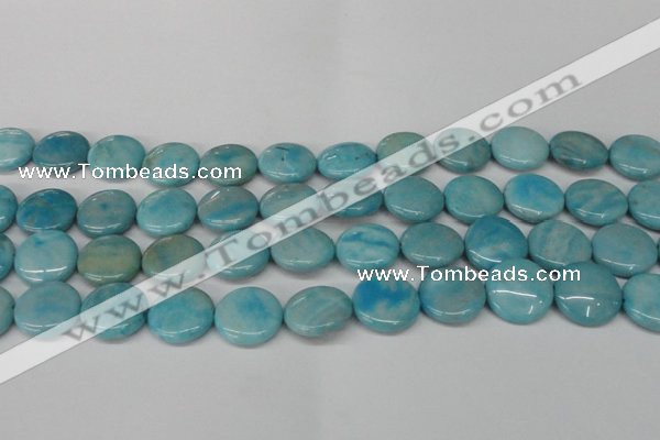 CLR364 15.5 inches 18mm flat round dyed larimar gemstone beads