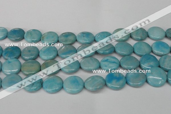 CLR366 15.5 inches 25mm flat round dyed larimar gemstone beads