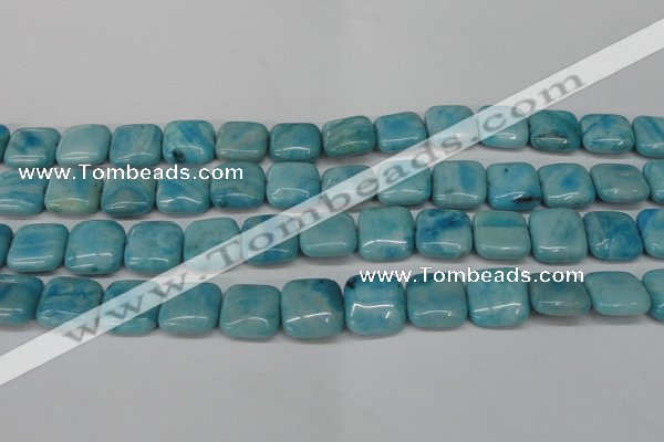 CLR382 15.5 inches 14*14mm square dyed larimar gemstone beads