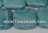 CLR386 15.5 inches 25*25mm square dyed larimar gemstone beads