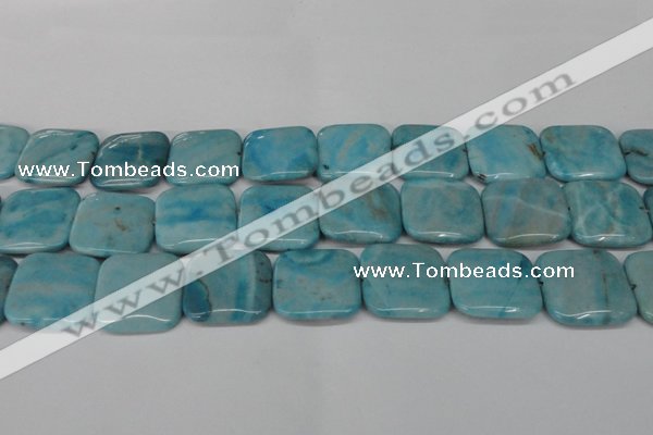 CLR386 15.5 inches 25*25mm square dyed larimar gemstone beads