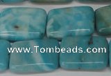 CLR395 15.5 inches 15*20mm rectangle dyed larimar gemstone beads