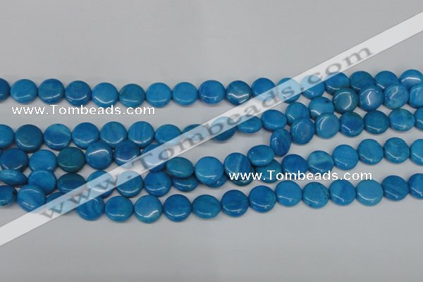 CLR410 15.5 inches 10mm flat round dyed larimar gemstone beads