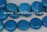 CLR411 15.5 inches 12mm flat round dyed larimar gemstone beads