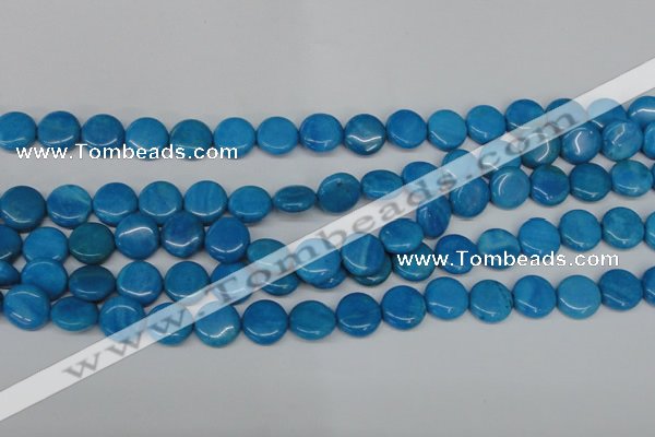 CLR411 15.5 inches 12mm flat round dyed larimar gemstone beads