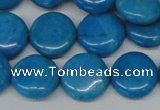 CLR413 15.5 inches 16mm flat round dyed larimar gemstone beads