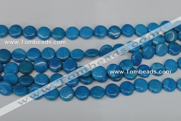 CLR414 15.5 inches 18mm flat round dyed larimar gemstone beads