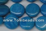 CLR415 15.5 inches 20mm flat round dyed larimar gemstone beads