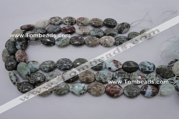 CLR56 15.5 inches 15*20mm oval natural larimar gemstone beads