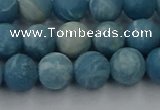 CLR612 15.5 inches 8mm round matte imitation larimar beads