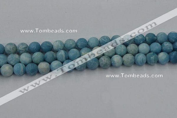 CLR613 15.5 inches 10mm round matte imitation larimar beads