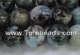 CLR64 15.5 inches 12mm round natural larimar gemstone beads