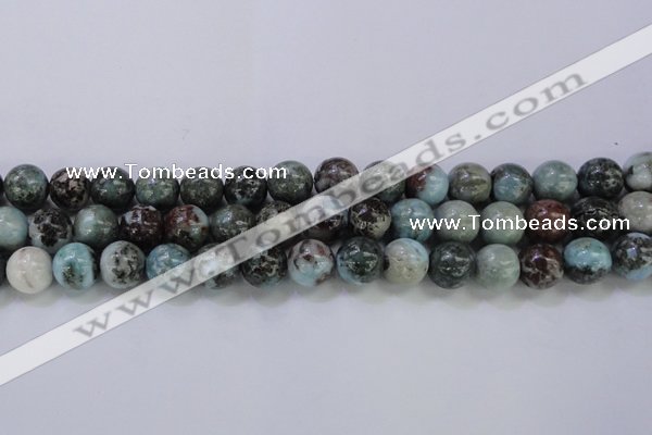 CLR64 15.5 inches 12mm round natural larimar gemstone beads