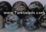 CLR65 15.5 inches 14mm round natural larimar gemstone beads