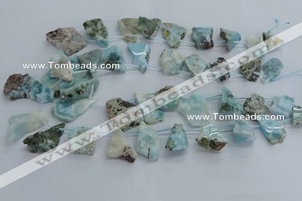 CLR90 Top drilled 15*20mm - 25*35mm freeform larimar beads